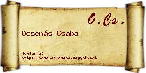 Ocsenás Csaba névjegykártya