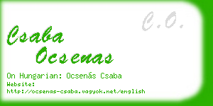 csaba ocsenas business card